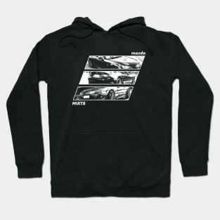 Mazda Miata MX-5 NC Black 'N White Archive 2 (Black Version) Hoodie